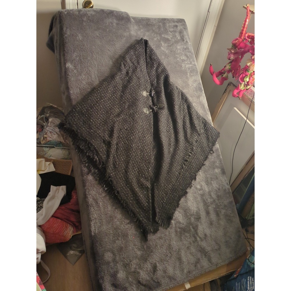 Women's One Size Fits Most Sonoma Black Shawl Button Up Pullover